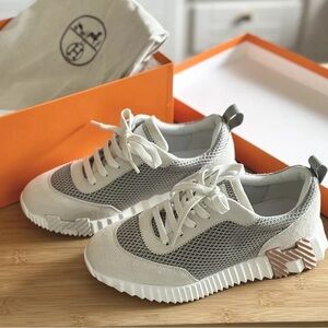 Hermes Bouncing Sneaker Gris Lulea Blanc size 37
